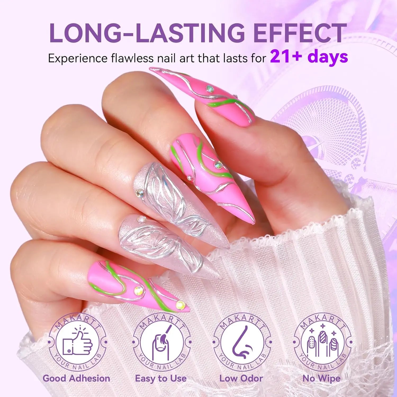 3D Clear Sculpture Painting Nail Gel for Nails Art Chrome Nail Powder Micro  Sculpting Gel No Wipe UV Gel Polish Carving